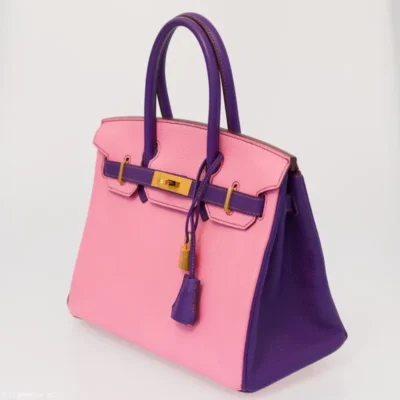 Hermès HSS Birkin 30 Rose Confetti and Anemone Chevre Brushed Gold Hardware