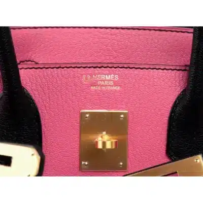 Hermès HSS Birkin 30 Rose Lipstick Black Chevre logo1