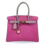 Hermès HSS Birkin 30 Rose Pourpre and Gris Asphalte Togo Gold Hardware