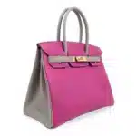 Hermès HSS Birkin 30 Rose Pourpre and Gris Asphalte Togo Gold Hardware