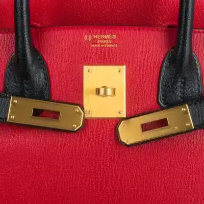 Hermès HSS Birkin 30 Rouge Casaque and Black Chevre logo1