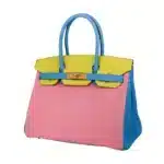 Hermès HSS Birkin 30 Tri-Color Rose Confetti/Bue Aztec/Soufre Chevre Gold Hardware