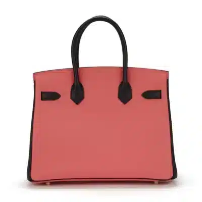 Hermès HSS Birkin 30cm Bi Colour Rose Azalee and Black Epsom Gold Hardware