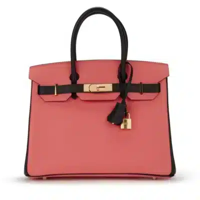 Hermès HSS Birkin 30cm Bi Colour Rose Azalee and Black Epsom Gold Hardware