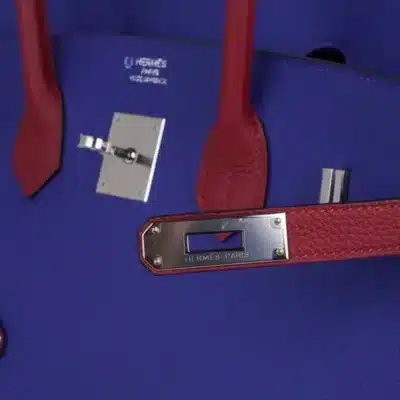 Hermès HSS Birkin 35 Blue Electric and Rouge Grenat Togo Palladium Hardware