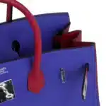 Hermès HSS Birkin 35 Blue Electric and Rouge Grenat Togo Palladium Hardware