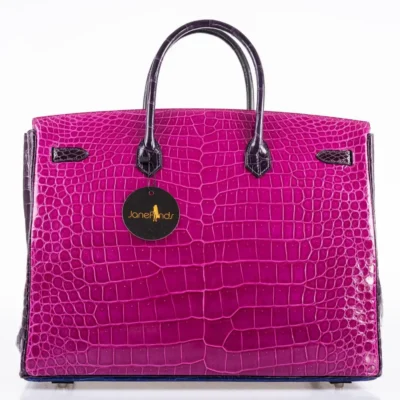 Hermès HSS 2012 Birkin 30 Rose Scheherazade/Royal Blue/Violet Shiny Porosus Crocodile Palladium Hardware