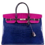 Hermès HSS 2012 Birkin 30 Rose Scheherazade/Royal Blue/Violet Shiny Porosus Crocodile Palladium Hardware