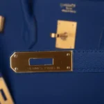 Hermès HSS Birkin 40 Electric Blue and Rose Jaipur Clemence Brushed Gold Hardware