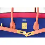 Hermès HSS Birkin 40 Tri-Color Electric Blue/Mangue/Rose Tyrien Epsom Brushed Gold Hardware