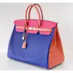 Hermès HSS Birkin 40 Tri-Color Electric Blue/Mangue/Rose Tyrien Epsom Brushed Gold Hardware