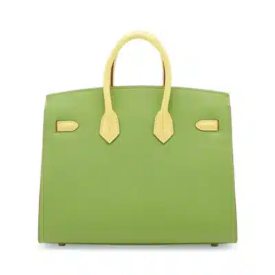 Hermès HSS Custom Birkin 25 Sellier Vert Criquet And Jaune Poussin Epsom Gold Hardware