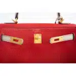 Hermès HSS Kelly 25 Retourne Rouge De Coeur and Biton Togo Brushed Gold Hardware Quality Rep