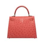 Hermès HSS Kelly 25 Sellier Bougainvillea Ostrich Palladium Hardware