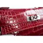 Hermès HSS Kelly 25 Sellier Braise Shocking Rose Interior Shiny Alligator Mississippiensis Palladium Hardware