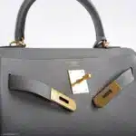 Hermès HSS Kelly 28 Retourne Gris Mouette & Black Togo Palladium Hardware