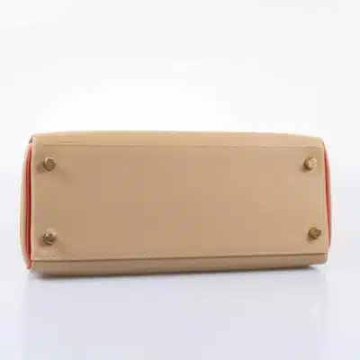 Hermès HSS Kelly 28 Retourne Trench & Rouge Tomate Evercolor Brushed Gold Hardware