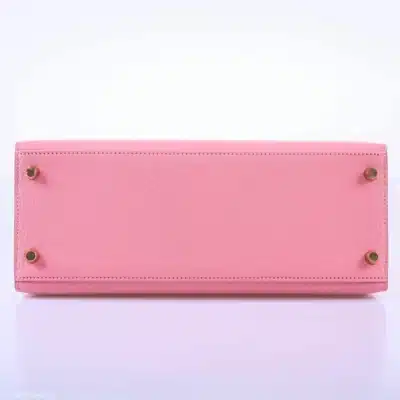 Hermès HSS Kelly 28 Sellier Rose Confetti & Blue Paradis Chevre Brushed Gold Hardware