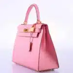 Hermès HSS Kelly 28 Sellier Rose Confetti & Blue Paradis Chevre Brushed Gold Hardware