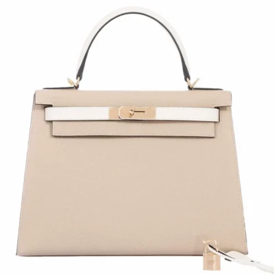 Hermès HSS Kelly 28 Sellier Trench And Craie Epsom Gold Hardware dupes bag