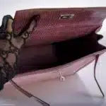 Hermès Kelly 32 Sellier Mauve/Rose Indienne Doblis Suede & Niloticus Lizard Palladium Hardware