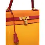 Hermès HSS Kelly 35 Orange/Yellow/Burgundy Togo Brushed Permabrass Hardware