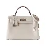 Hermès HSS Limited Edition Kelly 32 Retourne Tri-Color Craie/Rouge H/Black Togo Palladium Hardware Affordable designer bag dupes