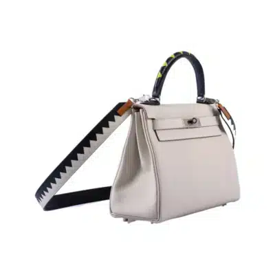 Hermès HSS Limited Edition Kelly 32 Retourne Tri-Color Craie/Rouge H/Black Togo Palladium Hardware Affordable designer bag dupes