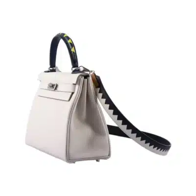 Hermès HSS Limited Edition Kelly 32 Retourne Tri-Color Craie/Rouge H/Black Togo Palladium Hardware Affordable designer bag dupes