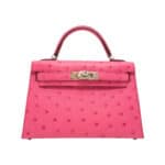 Hermès HSS Mini Kelly 20 Rose Ostrich Palladium Hardware Replica luxury handbags