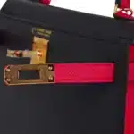 Hermès HSS Mini Kelly 20 Sellier Black And Rose Extreme Epsom Gold Hardware