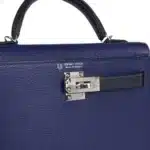 Hermès HSS Mini Kelly 20 Sellier Bleu Encre and Bleu Indigo Chevre Mysore Palladium Hardware