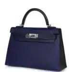 Hermès HSS Mini Kelly 20 Sellier Bleu Encre and Bleu Indigo Chevre Mysore Palladium Hardware