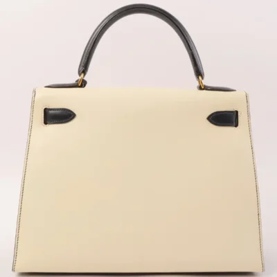 Hermès HSS Vintage 1994 Kelly 32 Sellier Rouge Vif/Parchemin/Bleu Marine Box Calf Gold Hardware Lushentic replica handbags