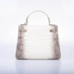 Hermès Rare Collectible Kelly 28 Himalayan Matte Niloticus Crocodile Diamond Encrusted 18k White Gold Hardware