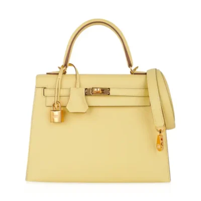 Hermès Kelly 25 Jaune Poussin Epsom Gold Hardware