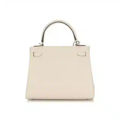 Hermès Limited Edition Kelly 25 Nata Swift Palladium Hardware Lushentic replica handbags