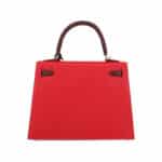 Hermès Kelly 25 Red and Burgundy Epsom Gold Hardware