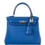 Hermès Kelly 25 Retourne Bleu France Swift Palladium Hardware