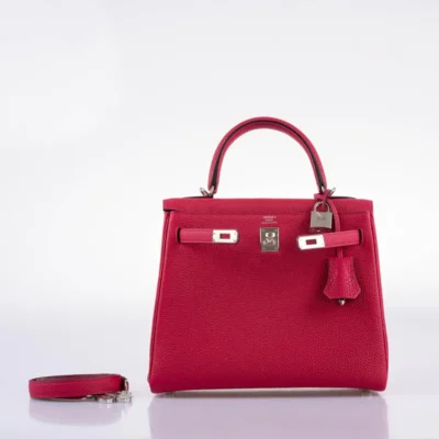 Hermès Kelly 25 Retourne Framboise Togo front2