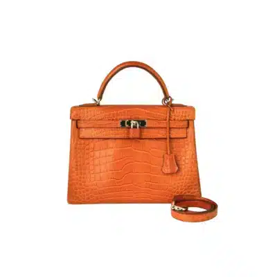 Hermès Kelly 25 Retourné Gold Matte Alligator Mississippiensis Palladium Hardware