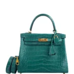 Hermès Kelly 25 Retourne Malachite Matte Alligator Mississippiensis Gold Hardware