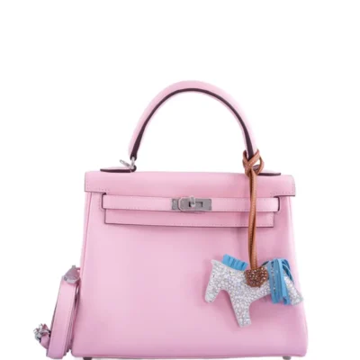 Hermès Kelly 25 Retourne Rose Sakura Swift Palladium Hardware