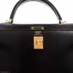 Hermès Kelly 25 Sellier Black Box Gold Hardware