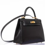 Hermès Kelly 25 Sellier Black Box Gold Hardware