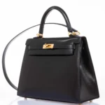 Hermès Kelly 25 Sellier Black Box Gold Hardware