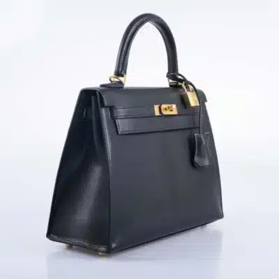 Hermès Kelly 25 Sellier Black Chevre Chamkila Gold Hardware