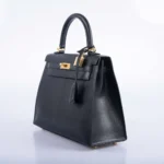 Hermès Kelly 25 Sellier Black Chevre Chamkila Gold Hardware