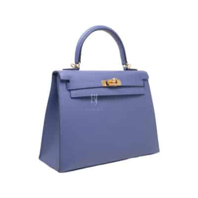 Hermès Kelly 25 Sellier Bleu Brighton Epsom Gold Hardware