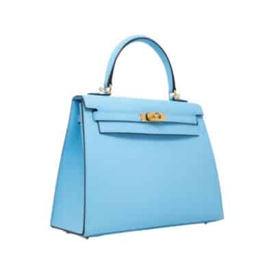 Hermès Kelly 25 Sellier Bleu Céleste Epsom Gold Hardware